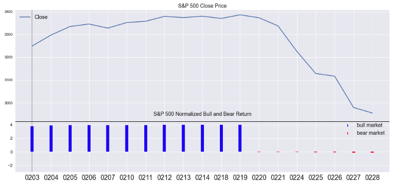 Bull and Bear Markets COVID 2020, February to March